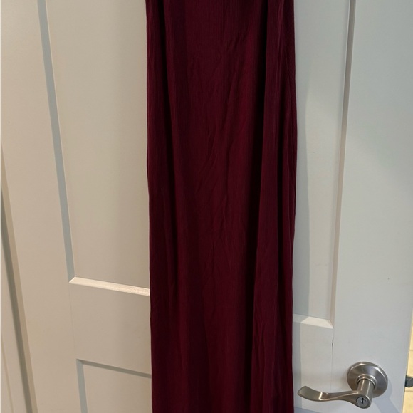 SKIMS Red Ribbed Maxi Dress Sleeveless Spaghetti Strap - Picture 4 of 4